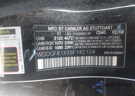 2008 Mercedes-Benz C 300 Luxury 4Matic/Sport 4Matic from USA, damaged, VIN WDDGF81XX8F142104